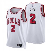 Nike Chicago Bulls #2 Lonzo Ball White Men's 2021-22 NBA 75th Anniversary Diamond Swingman Jersey -  Association Edition