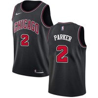 Nike Chicago Bulls #2 Jabari Parker Black NBA Swingman Statement Edition Jersey