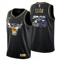 Chicago Chicago Bulls #25 Tyler Cook Men's Golden Edition Diamond Logo 2021/22 Swingman Jersey - Black