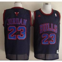 Chicago Bulls #23 Michael Jordan Black(Blue No.) Stitched NBA Jersey