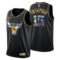 Chicago Chicago Bulls #15 Ethan Thompson Men's Golden Edition Diamond Logo 2021/22 Swingman Jersey - Black