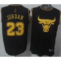Chicago Bulls #23 Michael Jordan Black Precious Metals Fashion Stitched NBA Jersey