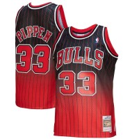 Chicago Chicago Bulls #33 Scottie Pippen Mitchell & Ness Men's Red/Black 1995/96 Hardwood Classics Fadeaway Swingman Player Jersey