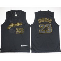Chicago Bulls #23 Michael Jordan Black(Gold No.) Anniversary Stitched NBA Jersey