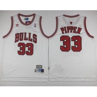 Chicago Bulls #33 Scottie Pippen White Throwback Stitched NBA Jersey