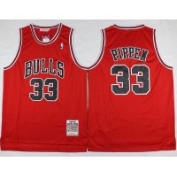 Mitchell And Ness Chicago Bulls #33 Scottie Pippen Red Throwback Stitched NBA Jersey