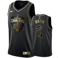 Nike Cleveland Cavaliers #2 Collin Sexton Men's Black Golden Edition Swingman NBA Jersey