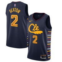 Men's Cleveland Cleveland Cavaliers #2 Collin Sexton Nike Navy 2019-20 Finished City Edition Swingman Jersey