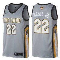 Nike Cleveland Cavaliers #22 Larry Nance Jr. Gray The Finals Patch NBA Swingman City Edition Jersey