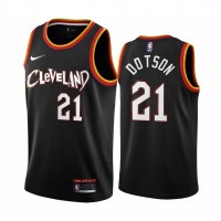 Nike Cleveland Cavaliers #21 Damyean Dotson Black NBA Swingman 2020-21 City Edition Jersey