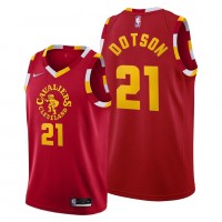 Cleveland Cleveland Cavaliers #21 Damyean Dotson Men's 2021-22 City Edition Red NBA Jersey