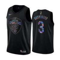 Nike Cleveland Cavaliers #3 Andre Drummond Men's Iridescent Holographic Collection NBA Jersey - Black