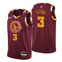 Cleveland Cleveland Cavaliers #3 Ricky Rubio Men's Nike Wine 2021/22 Swingman NBA Jersey - City Edition