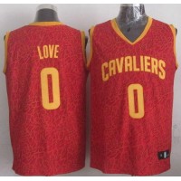 Cleveland Cavaliers #0 Kevin Love Red Crazy Light Stitched NBA Jersey