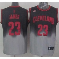 Cleveland Cavaliers #23 LeBron James Black/Grey Fadeaway Fashion Stitched NBA Jersey