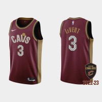 Nike Cleveland Cavaliers #3 Caris LeVert Men's Wine 2022-23 NBA Jersey - City Edition