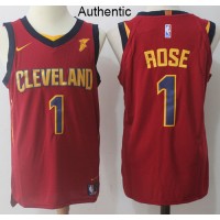Nike Cleveland Cavaliers #1 Derrick Rose Red NBA Authentic Icon Edition Jersey