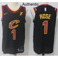 Nike Cleveland Cavaliers #1 Derrick Rose Black NBA Authentic Statement Edition Jersey