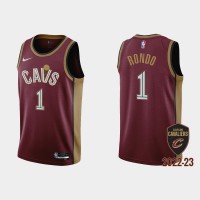Nike Cleveland Cavaliers #1 Rajon Rondo Men's Wine 2022-23 NBA Jersey - City Edition