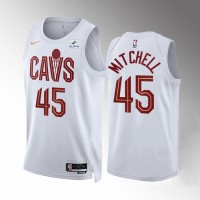 Cleveland Cleveland Cavaliers #45 Donovan Mitchell Men's White Nike NBA 2022-23 Association Edition Jersey