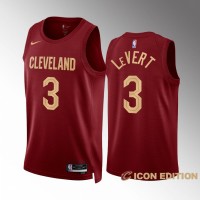 Cleveland Cleveland Cavaliers #3 Caris LeVert Men's Wine Nike NBA 2022-23 Icon Edition Jersey