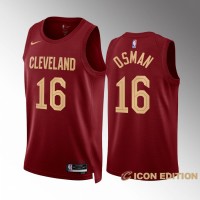 Cleveland Cleveland Cavaliers #16 Cedi Osman Men's Wine Nike NBA 2022-23 Icon Edition Jersey