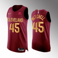 Cleveland Cleveland Cavaliers #45 Donovan Mitchell Men's Wine Nike NBA 2022-23 Icon Edition Jersey
