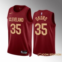 Cleveland Cleveland Cavaliers #35 Isaac Okoro Men's Wine Nike NBA 2022-23 Icon Edition Jersey