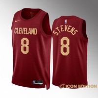 Cleveland Cleveland Cavaliers #8 Lamar Stevens Men's Wine Nike NBA 2022-23 Icon Edition Jersey