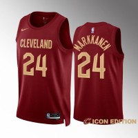 Cleveland Cleveland Cavaliers #24 Lauri Markkanen Men's Wine Nike NBA 2022-23 Icon Edition Jersey