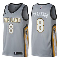 Nike Cleveland Cavaliers #8 Jordan Clarkson Gray NBA Swingman City Edition Jersey