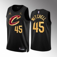 Cleveland Cleveland Cavaliers #45 Donovan Mitchell Men's Black Nike NBA 2022-23 Statement Edition Jersey
