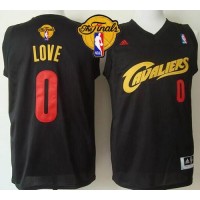 Cleveland Cavaliers #0 Kevin Love Black(Red No.) Fashion The Finals Patch Stitched NBA Jersey