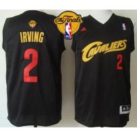 Cleveland Cavaliers #2 Kyrie Irving Black(Red No.) Fashion The Finals Patch Stitched NBA Jersey