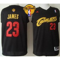 Cleveland Cavaliers #23 LeBron James Black(Red No.) Fashion The Finals Patch Stitched NBA Jersey