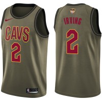 Nike Cleveland Cavaliers #2 Kyrie Irving Green Salute to Service The Finals Patch NBA Swingman Jersey