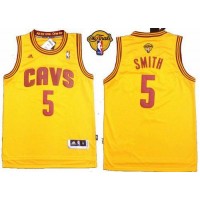 Revolution 30 Cleveland Cavaliers #5 J.R. Smith Yellow The Finals Patch Stitched NBA Jersey