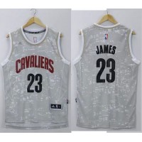 Cleveland Cavaliers #23 LeBron James Grey City Light Stitched NBA Jersey