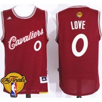 Cleveland Cavaliers #0 Kevin Love Red 2015-2016 Christmas Day The Finals Patch Stitched NBA Jersey