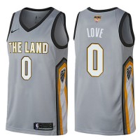 Nike Cleveland Cavaliers #0 Kevin Love Gray The Finals Patch NBA Swingman City Edition Jersey