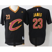 Cleveland Cavaliers #23 LeBron James Black Short Sleeve C Stitched NBA Jersey