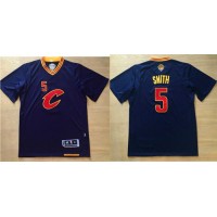 Cleveland Cavaliers #5 J.R. Smith Navy Blue Short Sleeve C Stitched NBA Jersey