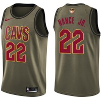 Nike Cleveland Cavaliers #22 Larry Nance Jr. Green Salute to Service The Finals Patch NBA Swingman Jersey