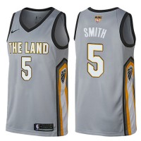 Nike Cleveland Cavaliers #5 J.R. Smith Gray The Finals Patch NBA Swingman City Edition Jersey