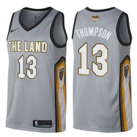 Nike Cleveland Cavaliers #13 Tristan Thompson Gray The Finals Patch NBA Swingman City Edition Jersey
