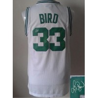 Revolution 30 Autographed Boston Celtics #33 Larry Bird White Stitched NBA Jersey