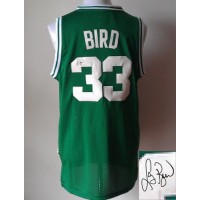 Revolution 30 Autographed Boston Celtics #33 Larry Bird Green Stitched NBA Jersey