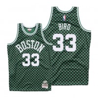 Mitchell & Ness Boston Celtics #33 Larry Bird Green Checkerboard HWC Throwback NBA Jersey