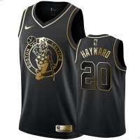 Nike Boston Celtics #20 Gordon Hayward Men's Black Golden Edition Swingman NBA Jersey