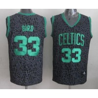 Boston Celtics #33 Larry Bird Black Crazy Light Stitched NBA Jersey